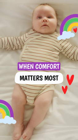 Designvorlage Zitat über Komfort und Materie mit süßem Baby für TikTok Video