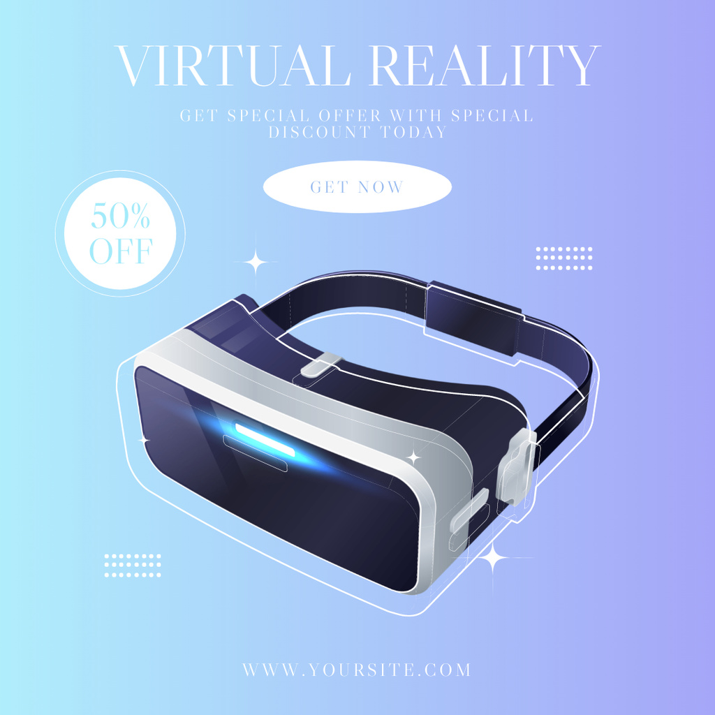 Designvorlage Virtual Reality Headset Discount Announcement für Instagram