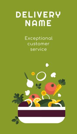 Élelmiszer-kiszállítási szolgáltatások reklámozása Business Card US Vertical tervezősablon