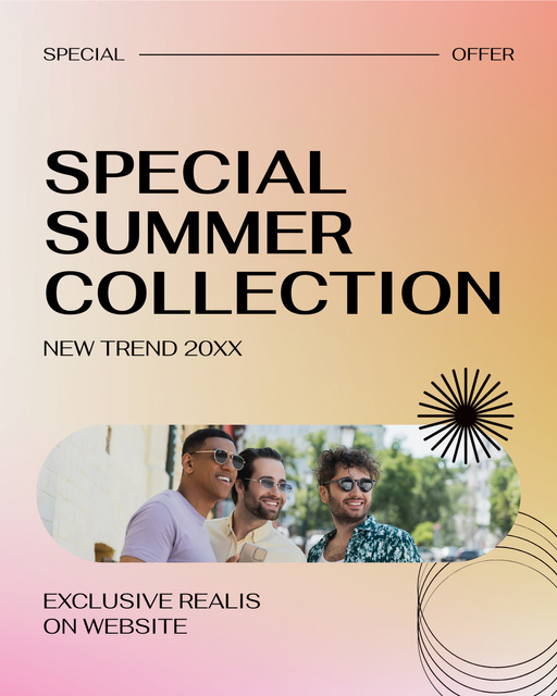 Men's Sunglasses Collection Sale Instagram Post Vertical Design Template