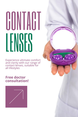 Plantilla de diseño de Ofrecer consulta médica sobre la selección de lentes de contacto. Pinterest 