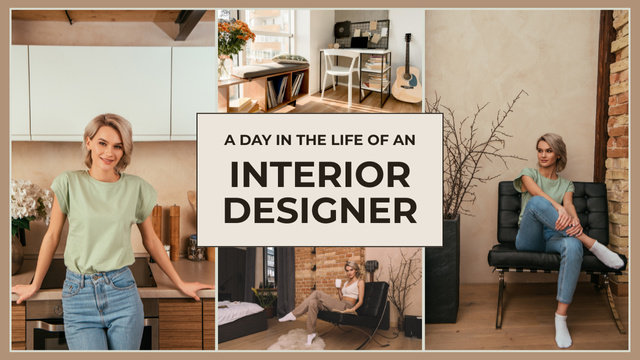 Blog Promotion about Interior Designer Youtube Thumbnail Modelo de Design