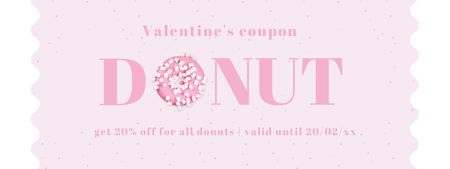 Discount Voucher for Valentine's Day Donuts Coupon Design Template