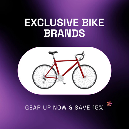 Plantilla de diseño de Marcas exclusivas de bicicletas con oferta de descuentos Animated Post 
