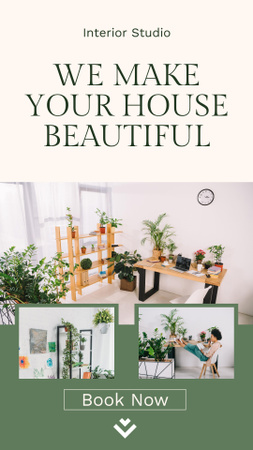Designvorlage Interior Design Studio Services with Beautiful Home für Instagram Video Story