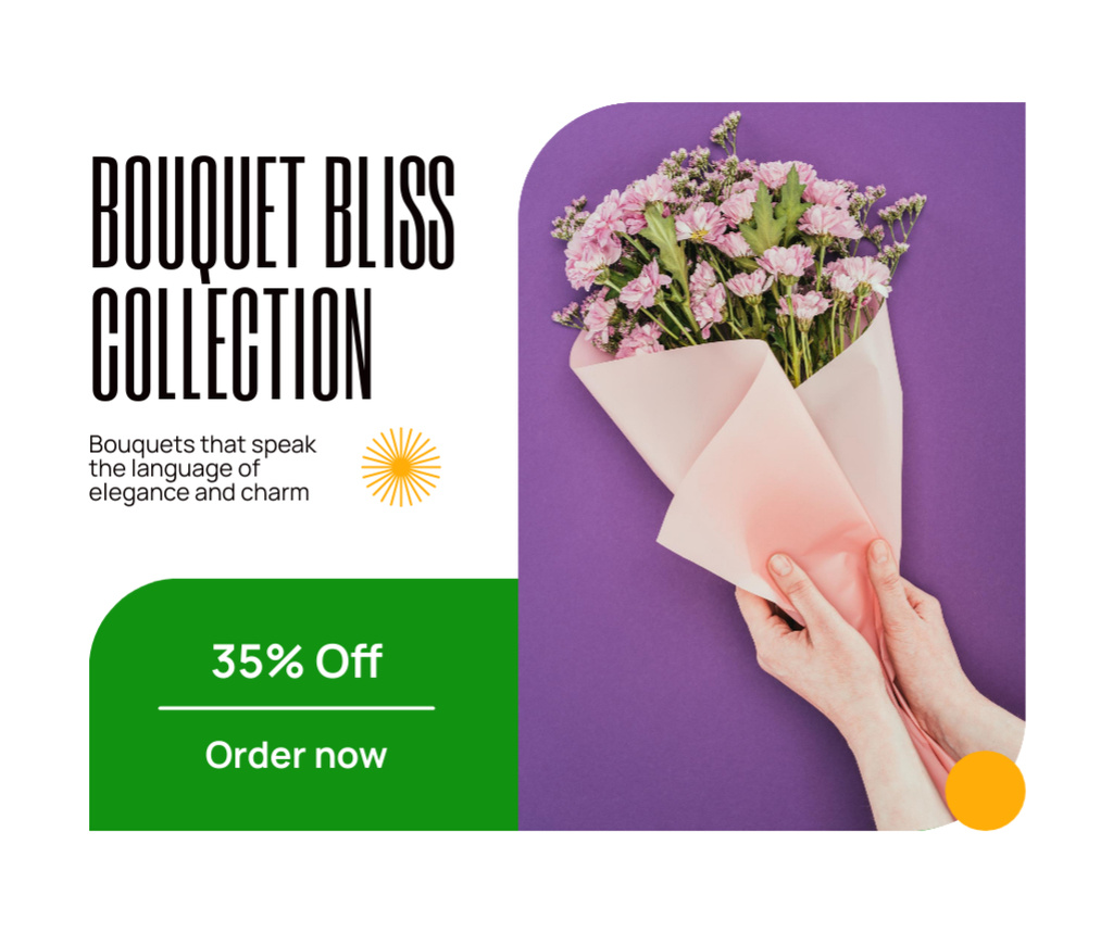 Plantilla de diseño de Discount on Bliss Bouquet Collection Facebook 