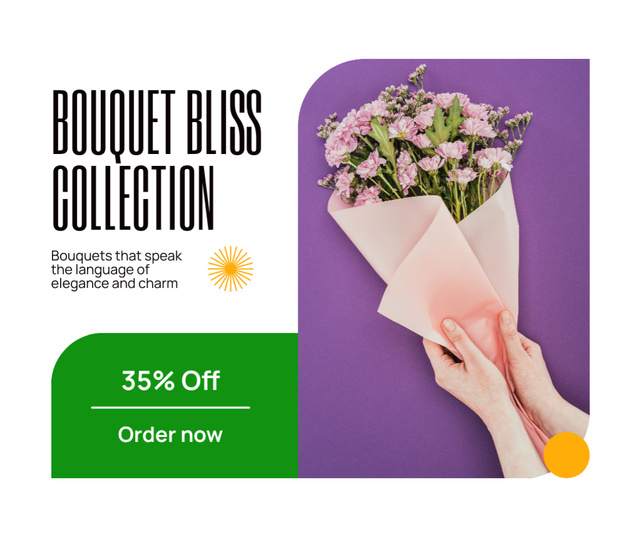 Designvorlage Discount on Bliss Bouquet Collection für Facebook