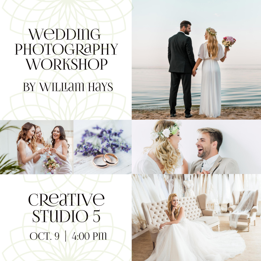 Wedding Photography Workshop Announcement Instagram Design Template
