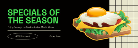 Plantilla de diseño de Especiales de comida de temporada en restaurante Fast Casual Tumblr 