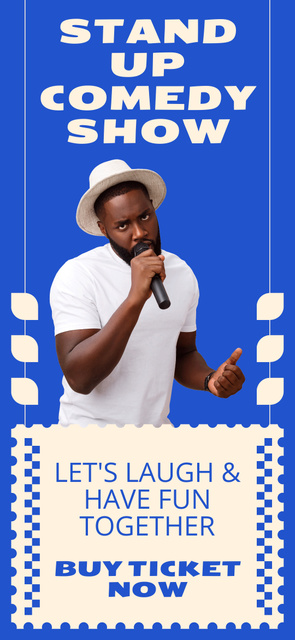 Comedian in Hat performing on Stand-up Show Snapchat Geofilter Design Template