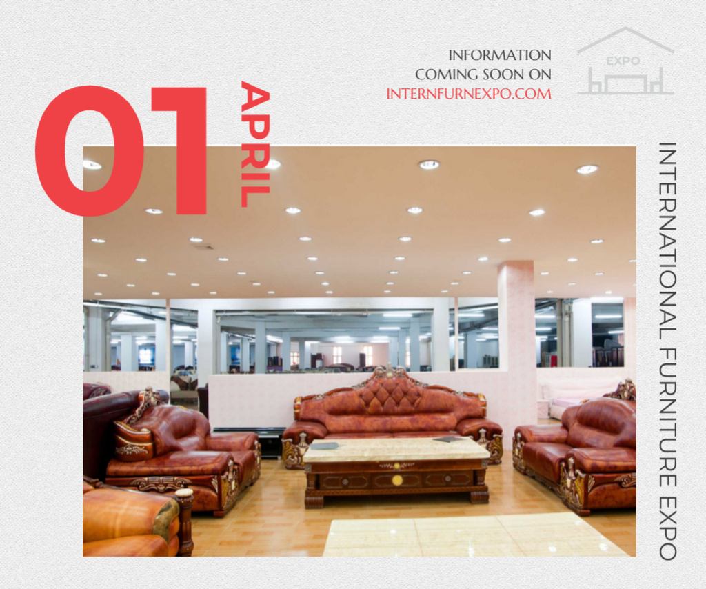 Announcement of International Furniture Exhibition Medium Rectangle Šablona návrhu