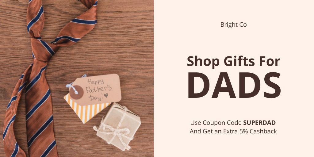 Happy Father's Day Shop Gift Twitter Design Template
