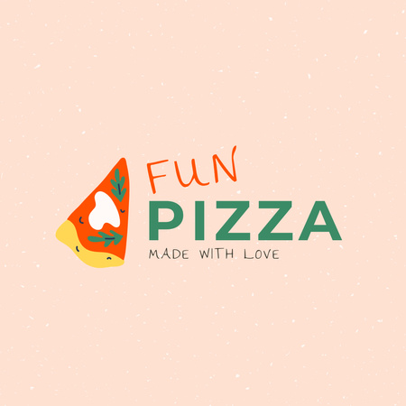 Emblem of Cafe or Pizzeria on Beige Logo 1080x1080pxデザインテンプレート