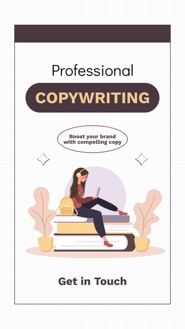 Professional Copywriting Services Announcement Instagram Video Storyデザインテンプレート