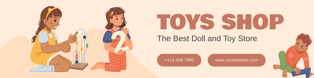 Sale of Best Dolls in Children's Store Twitter – шаблон для дизайну