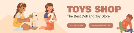 Ontwerpsjabloon van Twitter van Verkoop van de beste poppen in de kinderwinkel