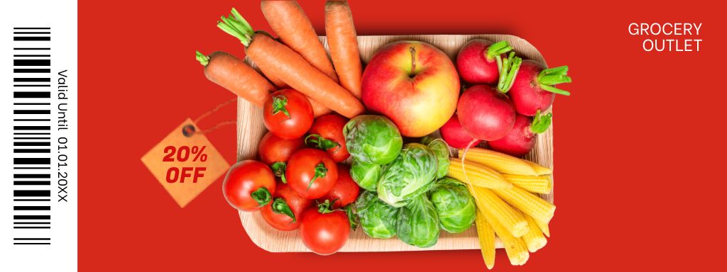 Grocery Store Discount on Fresh Vegetables Coupon Šablona návrhu
