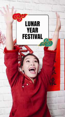 Platilla de diseño Lunar New Year Festival With Traditional Lanterns TikTok Video