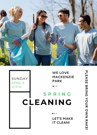 Ecological Event with Volunteers Collecting Garbage Postcard 5x7in Vertical Design Template