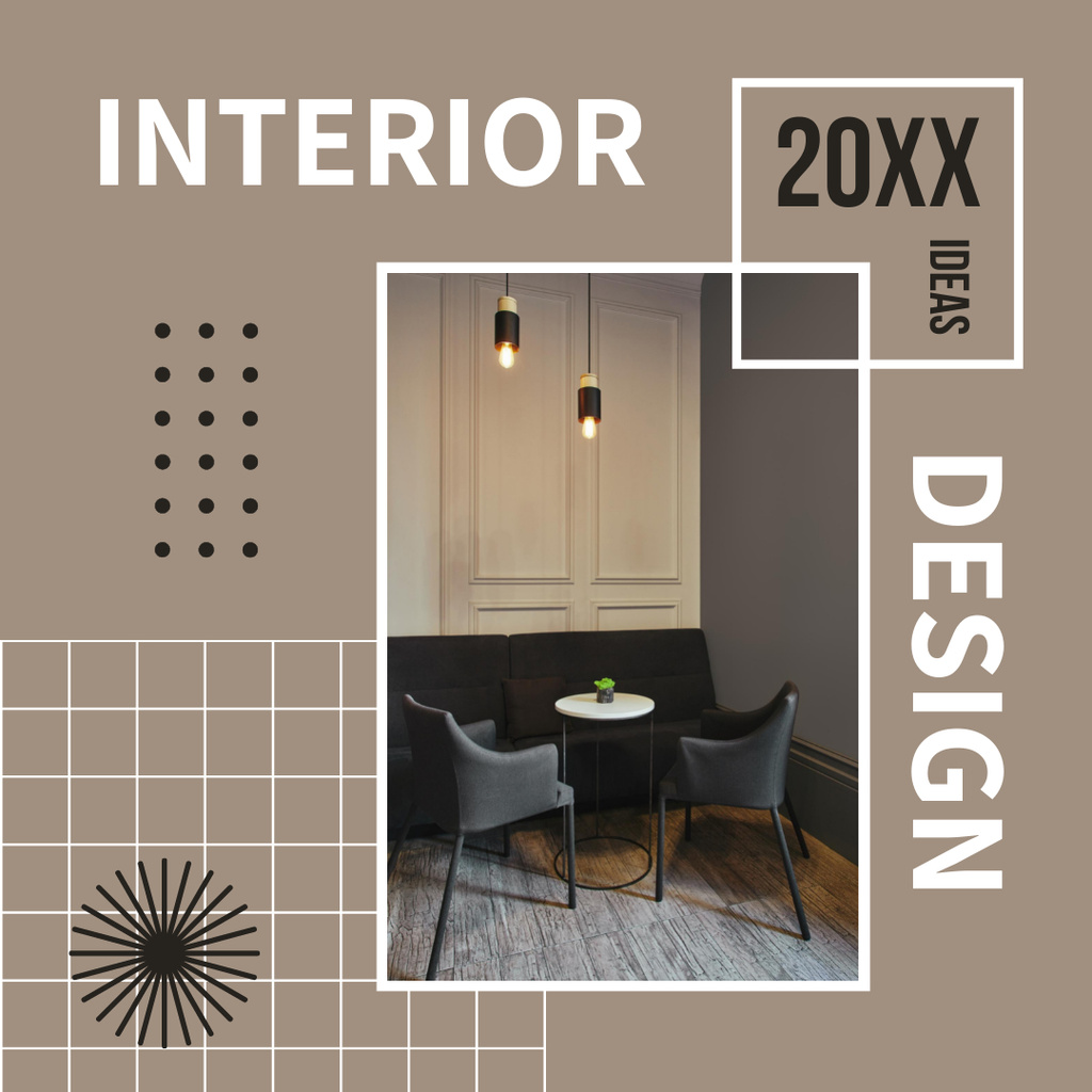 Interior Design Ideas Brown Instagram AD Design Template