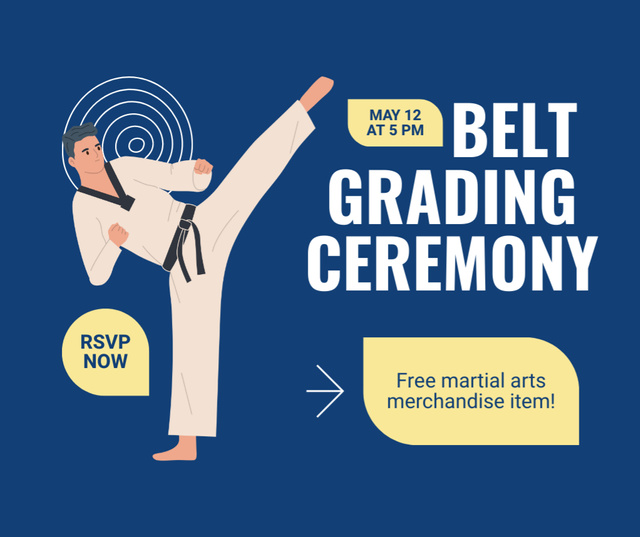 Announcement of Belt Grading Ceremony Facebook Šablona návrhu
