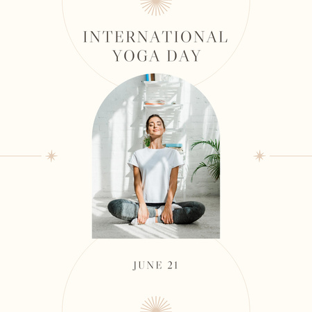 Designvorlage International Yoga Day Announcement für Instagram