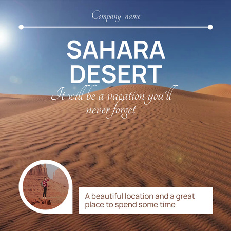Ontwerpsjabloon van Animated Post van Aanbieding Sahara-woestijn