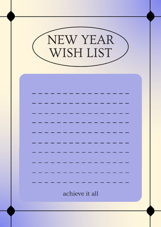 Designvorlage New Year Wish List Purple für Schedule Planner