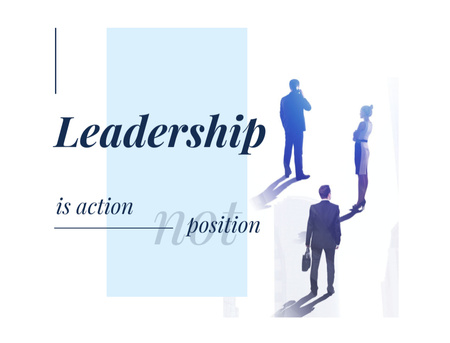 Platilla de diseño Confident Business People And Quote About Leadership Postcard 4.2x5.5in