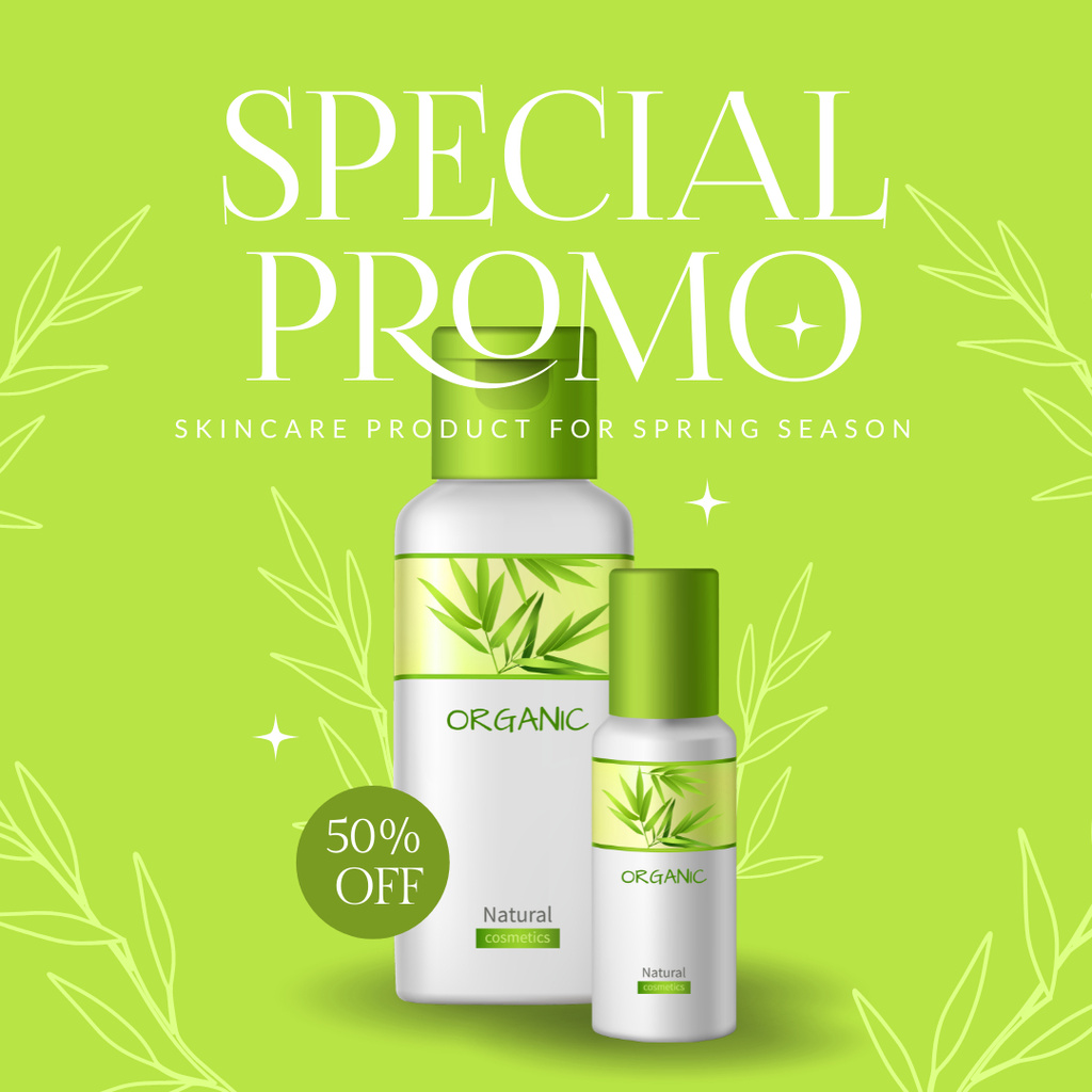 Special Promo Spring Care Cosmetics Instagram ADデザインテンプレート