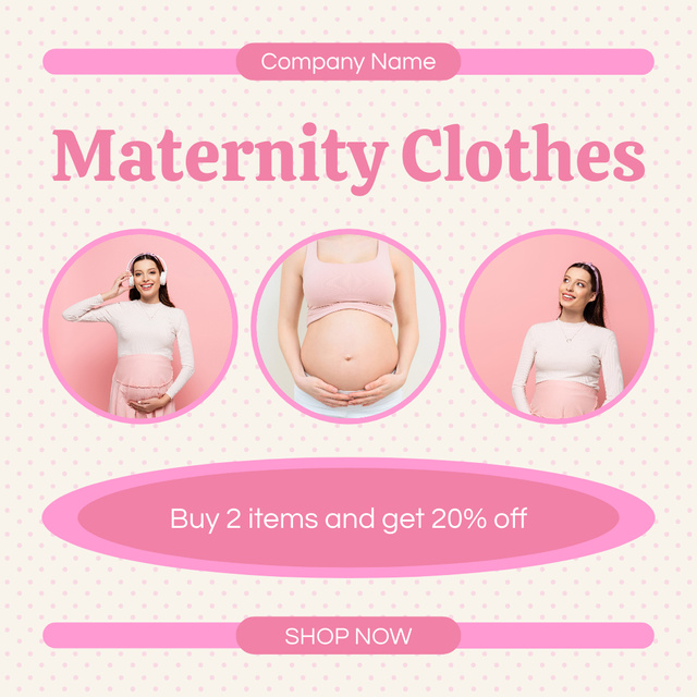 Plantilla de diseño de Promotional Offer of Quality Maternity Clothes Instagram 