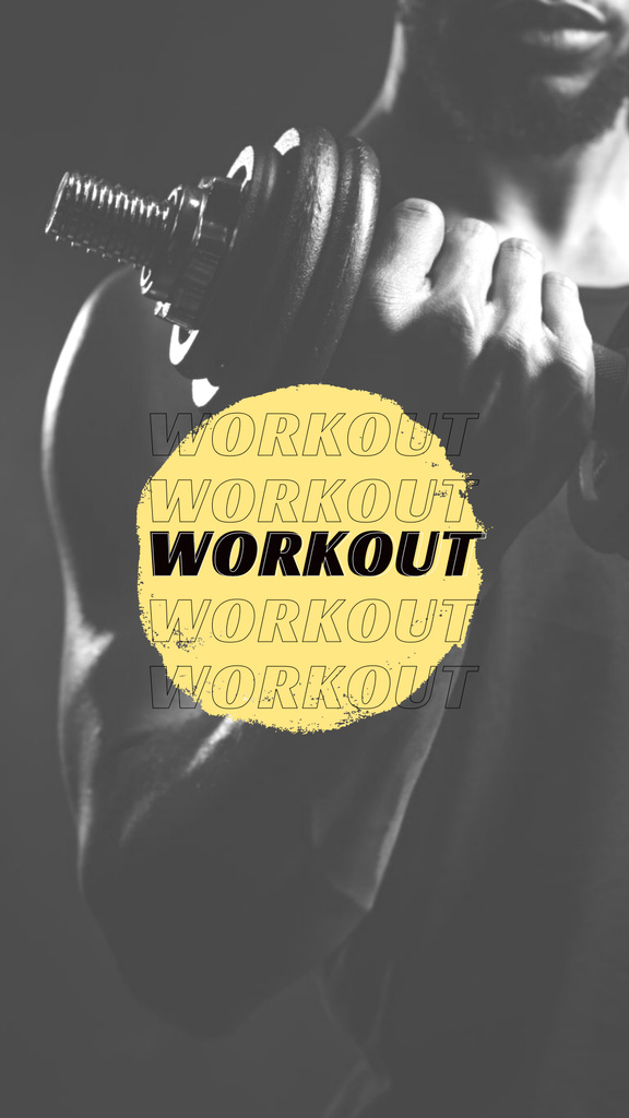Man holding Dumbbell on Workout Instagram Highlight Cover – шаблон для дизайна
