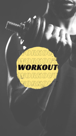 Man holding Dumbbell on Workout Instagram Highlight Cover Design Template