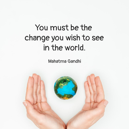 Wise Quote of Mahatma Gandhi with Earth Instagram tervezősablon