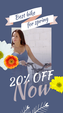 Bike For Riding In Town In Spring Sale Offer Instagram Video Story Design Template