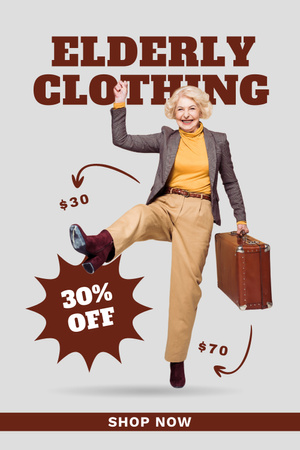 Elderly Clothing And Accessories With Discount Pinterest Design Template