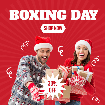 Boxing Day Sale of Presents for Whole Family Instagram Design Template