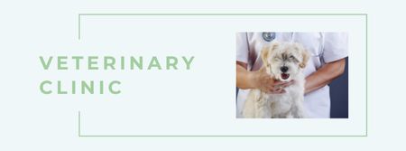 Platilla de diseño Pet veterinary clinic Ad with Cute Dog Facebook cover
