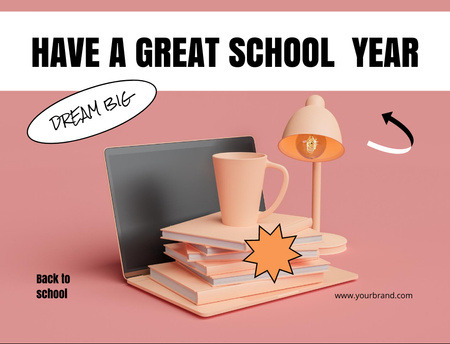 Wishing Good School Year Postcard 4.2x5.5in – шаблон для дизайна