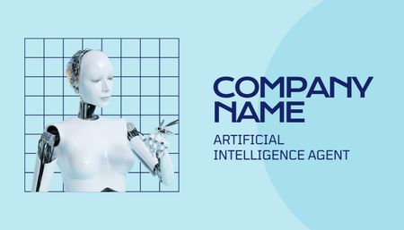 Artificial Intelligence Agent Services Business Card US Πρότυπο σχεδίασης