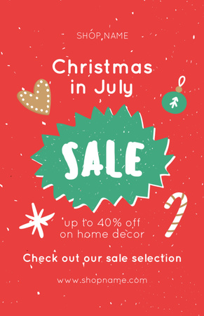 Glittering July Christmas Items Sale Announcement Flyer 5.5x8.5in Modelo de Design