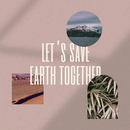 Collage with Planet Environmental Awareness Instagram Design Template
