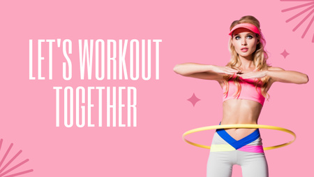 Athletic Girl Spinning Hula Hoop Around the Waist  Youtube Thumbnail Design Template