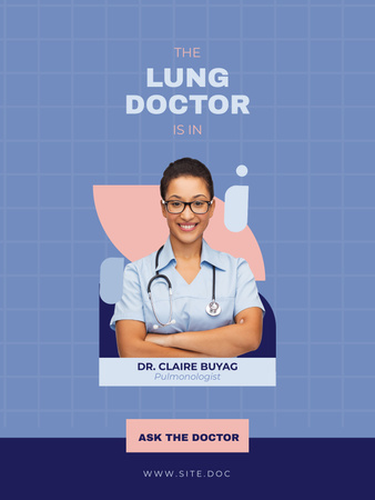 Plantilla de diseño de Oferta de servicios de médico de pulmón Poster US 