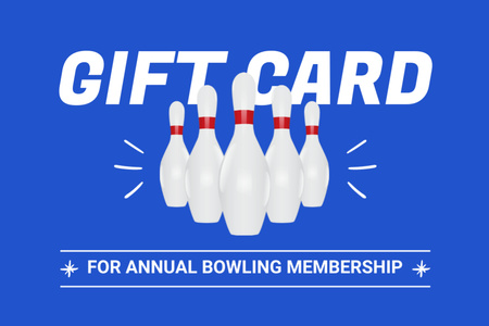 Annual Bowling Club Membership Gift Certificate Design Template