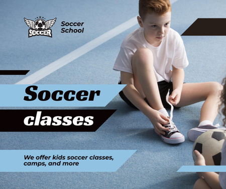 Designvorlage Soccer Classes for Kids für Facebook