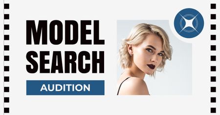 Designvorlage Suchen Sie nach Models mit schöner Blondine für Facebook AD