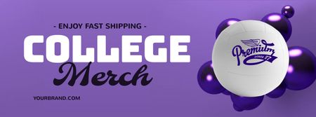 Cool College Apparel and Fast Shipping In Purple Facebook Video cover Design Template