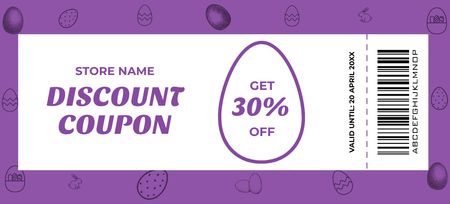 Platilla de diseño Easter Discount Offer with Easter Egg Illustration Coupon 3.75x8.25in