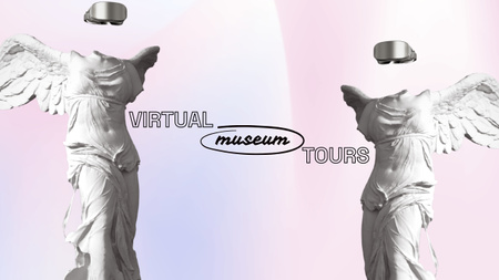Girl in VR Glasses with Sculpture Youtube Design Template